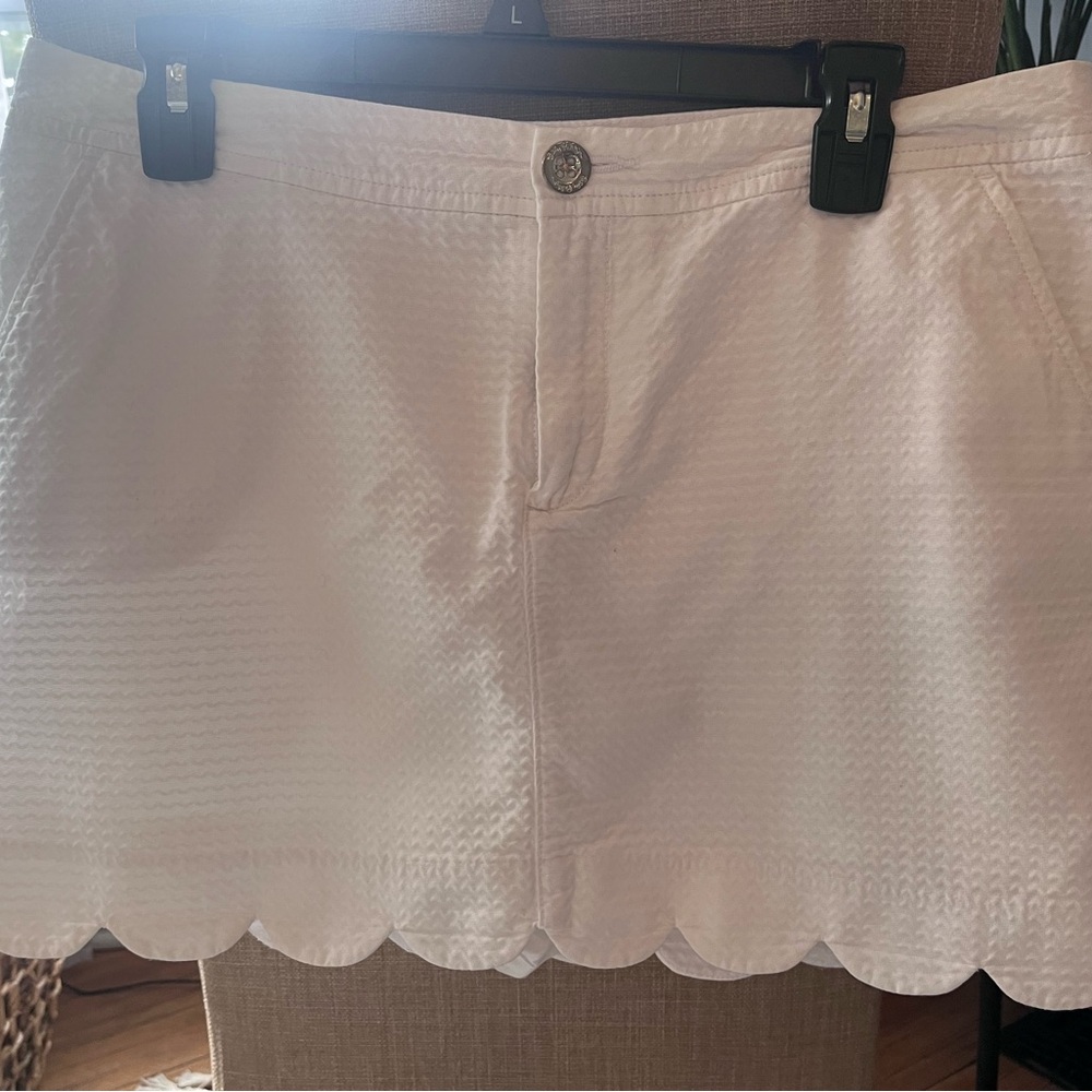 Lilly Pulitzer White Skirt with Scalloped Hem